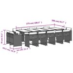 vidaXL Ensemble à manger de jardin et coussins 15 Pièces mélange beige