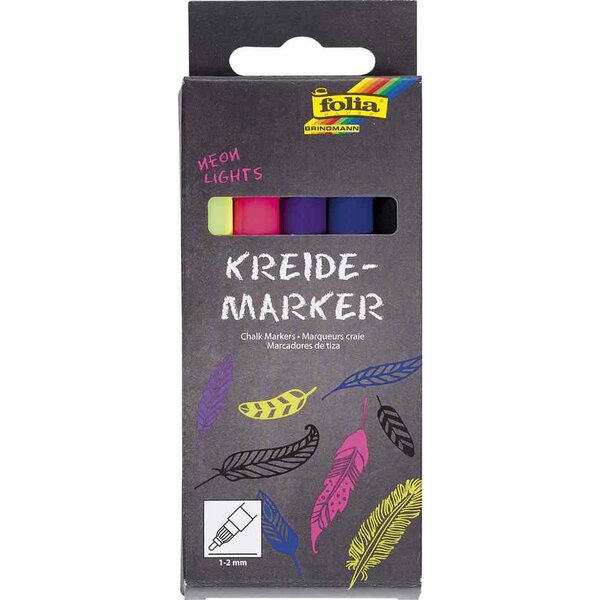Marqueur craie 'Neon Lights'  kit de 5 FOLIA
