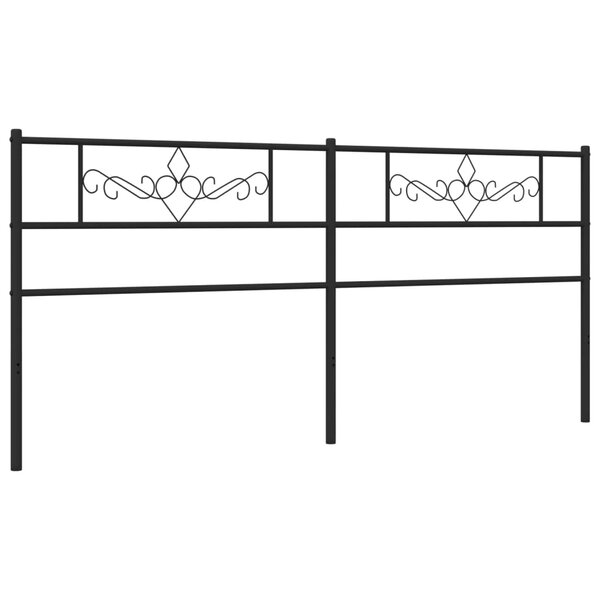 vidaXL Tête de lit métal noir 180 cm