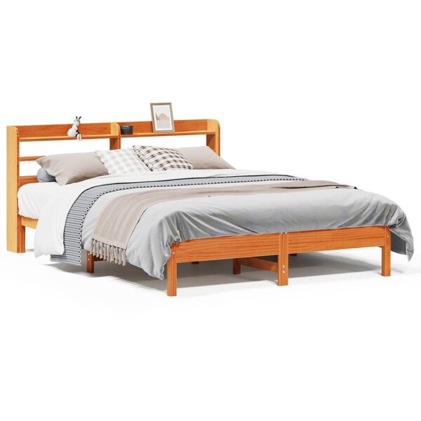 vidaXL Cadre de lit sans matelas cire marron 140x190cm bois pin massif