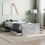 vidaXL Cadre de lit tête de lit et pied de lit gris béton 90x200 cm