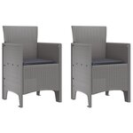 vidaXL Ensemble repas jardin 3 pièces avec coussins en poly rattan gris clair