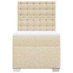 vidaXL Sommier à lattes de lit avec matelas Crème 90x200 cm Tissu