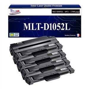T3AZUR - 4x Toners compatibles avec Samsung MLT-D1052L pour Samsung SCX-4600 SCX-4600K SCX-4600L SCX-4601 SCX-4605K SCX-4610K SCX-4622FK