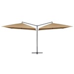 vidaXL Parasol double avec mât en acier 250 x 250 cm Taupe