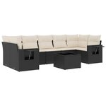 vidaXL Salon de jardin 8 Pièces avec coussins noir résine tressée