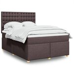 vidaXL Sommier à lattes de lit avec matelas Marron foncé 140x190 cm