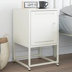 vidaXL Table de chevet blanc 36x39x60 5 cm acier