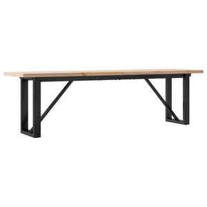 vidaXL Table basse cadre en O 160x40x45 5 cm bois de pin massif fonte