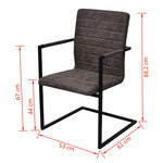 vidaXL Chaises à manger cantilever lot de 6 marron similicuir
