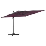 vidaXL Parasol déporté avec mât en aluminium Bordeaux 400x300 cm