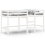 vidaXL Lit mezzanine enfants échelle blanc 90x190 cm bois pin massif