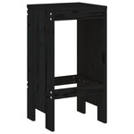 vidaXL Tabourets de bar lot de 2 noir 40x36x75 cm bois massif de pin