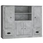 vidaXL Buffets 3 Pièces gris béton bois d'ingénierie