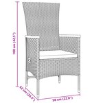 vidaXL Ensemble de salle à manger de jardin 3 pièces avec coussins en rattan poly gris
