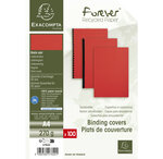 Paquet De 100 Couvertures Grain Cuir Pour Reliure A4 - Rouge - Exacompta