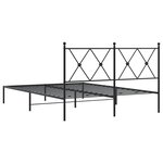 vidaXL Cadre de lit métal avec tête de lit noir 135x190 cm