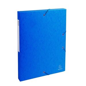 EXACOMPTA - Boite de classement a élastique - Dos 25mm - 24 x 32 - Carte lustrée F.S.C 7/10eme - Bleu