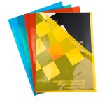 Sachet De 100 Pochettes Coin Polypropylène Lisse Premium - A4 - Couleurs Assorties - X 10 - Exacompta