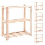vidaXL Étagères de rangement à 3 niveaux 5 Pièces 80x38x90 cm Pin 150 kg