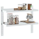 vidaXL Étagère murale 2 niveaux 75x23 5x60 cm argenté acier inoxydable