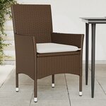 vidaXL Chaises de jardin avec coussins lot de 2 marron résine tressée