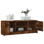 vidaXL Meuble TV chêne fumé 102x30x37 5 cm bois d'ingénierie