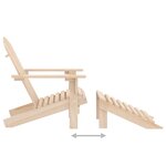 vidaXL Chaise de jardin Adirondack avec repose-pied et table Sapin