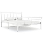 vidaXL Cadre de lit sans matelas blanc métal 140x200 cm