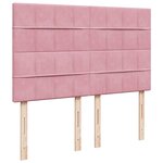 vidaXL Sommier à lattes de lit avec matelas Rose 140x200 cm Velours
