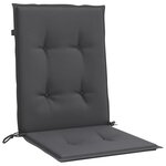 vidaXL Coussins de chaise à dossier bas lot de 4 anthracite mélangé