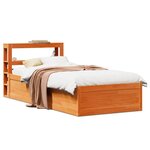 vidaXL Cadre de lit avec tête de lit cire marron 90x200 cm bois de pin