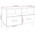 vidaXL Meuble TV Sonoma gris 80x36x50 cm Bois d'ingénierie
