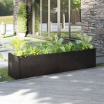 vidaXL Jardinière Noir 200x50x50 cm Bois de pin solide