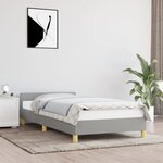 vidaXL Cadre de lit avec tête de lit Gris clair 90x190 cm Tissu