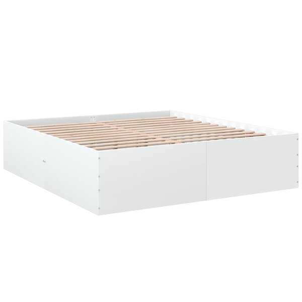 vidaXL Cadre de lit blanc 200x200 cm bois d'ingénierie