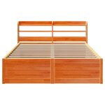 vidaXL Cadre de lit avec tête de lit cire marron 120x190cm bois de pin