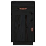vidaXL Armoire de bureau Noir 40x50x75 cm Bois massif de pin