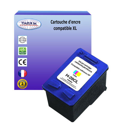 Cartouche compatible avec HP Psc 1213, 1215, 1216, 1217, 1218 remplace HP 28 -  Couleur - 18ml - T3AZUR