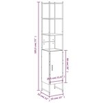 vidaXL Armoire de bain chêne fumé 33x33x185 5 cm bois d'ingénierie