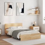 vidaXL Cadre de lit avec tête de lit chêne sonoma 120x200 cm