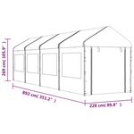 vidaXL Belvédère avec toit blanc 8 92x2 28x2 69 m polyéthylène