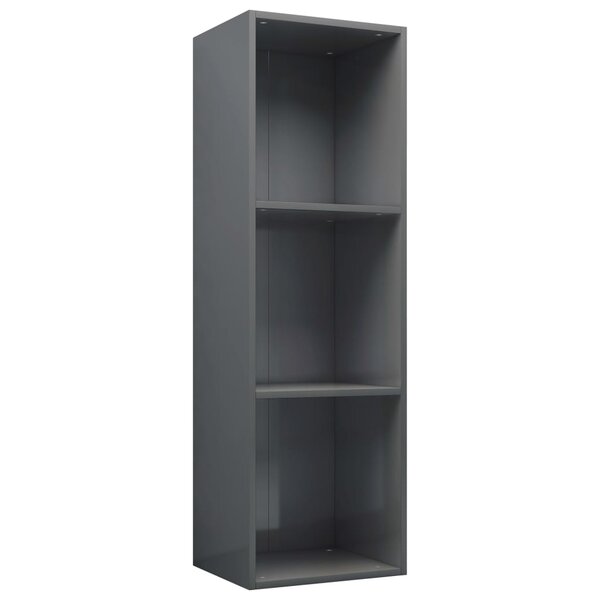 vidaXL Bibliothèque/Meuble TV Gris brillant 36x30x114 cm Aggloméré