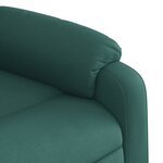 vidaXL Fauteuil inclinable de massage Vert foncé Tissu