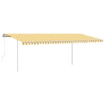 vidaXL Auvent automatique rétractable avec poteaux 6x3m Jaune et blanc