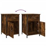 vidaXL Tables de chevet 2 Pièces chêne fumé 40x42x60 cm bois d'ingénierie