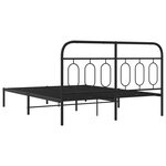 vidaXL Cadre de lit métal avec tête de lit noir 140x190 cm