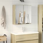 vidaXL Armoire de salle de bain à miroir chêne sonoma bois ingénierie