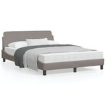 vidaXL Cadre de lit sans matelas taupe 140x190 cm tissu