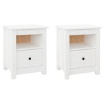 vidaXL Tables de chevet 2 Pièces Blanc 40x35x49 cm Bois de pin massif